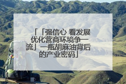 「强信心 看发展 优化营商环境争一流」一瓶胡麻油背后的产业密码