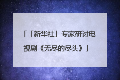 「新华社」专家研讨电视剧《无尽的尽头》