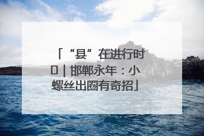 “县”在进行时⑬｜邯郸永年：小螺丝出圈有奇招