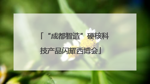“成都智造”硬核科技产品闪耀西博会