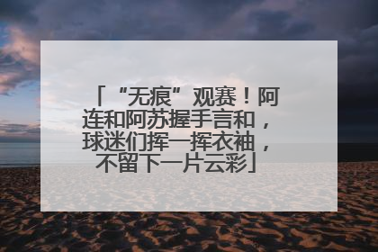 “无痕”观赛！阿连和阿苏握手言和，球迷们挥一挥衣袖，不留下一片云彩