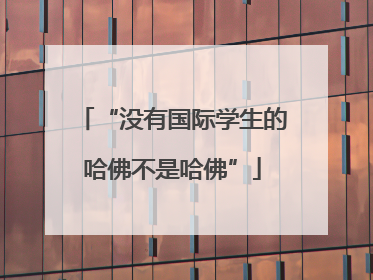 “没有国际学生的哈佛不是哈佛”