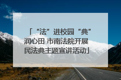 “法”进校园“典”润心田 市南法院开展民法典主题宣讲活动