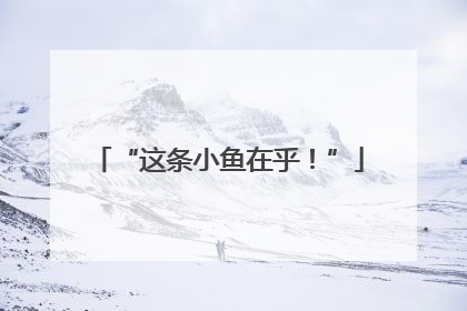 “这条小鱼在乎！”