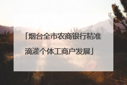 烟台全市农商银行精准滴灌个体工商户发展