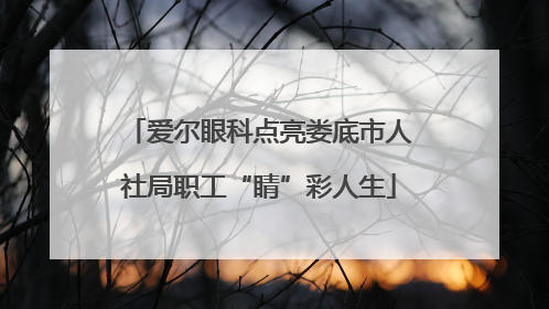 爱尔眼科点亮娄底市人社局职工“睛”彩人生