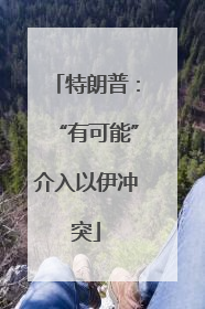 特朗普：“有可能”介入以伊冲突