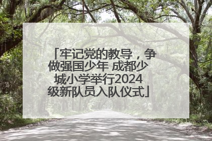 牢记党的教导，争做强国少年 成都少城小学举行2024级新队员入队仪式