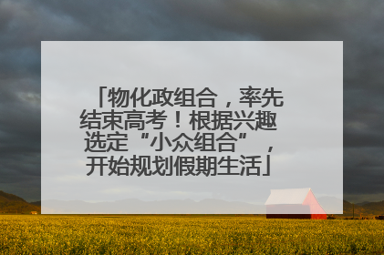 物化政组合，率先结束高考！根据兴趣选定“小众组合”，开始规划假期生活