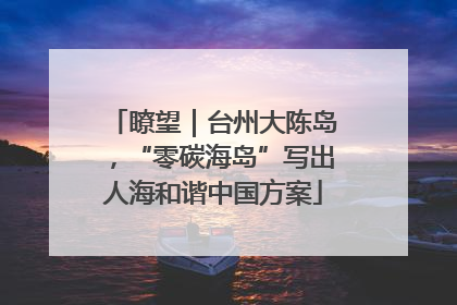 瞭望｜台州大陈岛，“零碳海岛”写出人海和谐中国方案