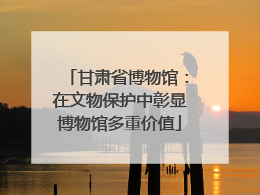 甘肃省博物馆：在文物保护中彰显博物馆多重价值