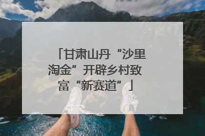 甘肃山丹“沙里淘金”开辟乡村致富“新赛道”