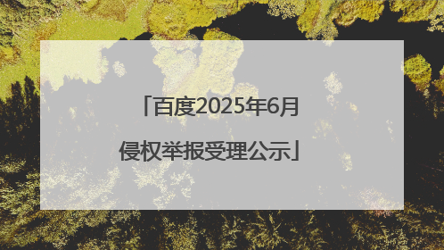 百度2025年6月侵权举报受理公示