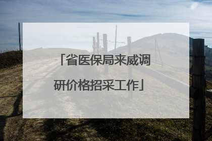 省医保局来威调研价格招采工作