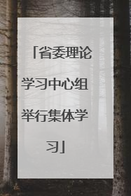 省委理论学习中心组举行集体学习