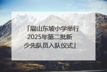 眉山东坡小学举行2025年第二批新少先队员入队仪式