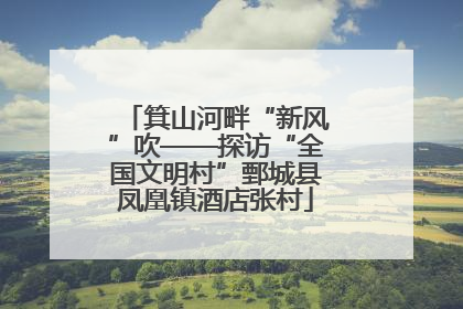 箕山河畔“新风”吹——探访“全国文明村”鄄城县凤凰镇酒店张村