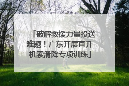 破解救援力量投送难题！广东开展直升机索滑降专项训练
