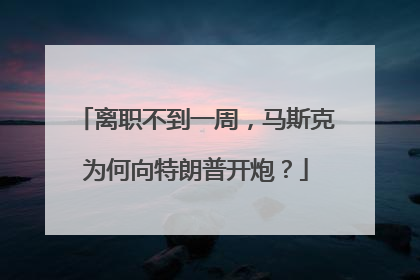 离职不到一周，马斯克为何向特朗普开炮？