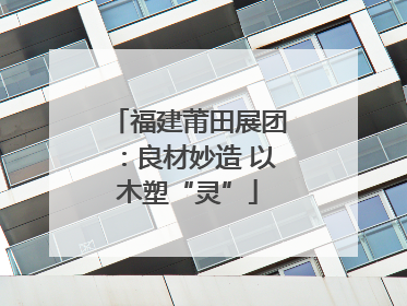 福建莆田展团：良材妙造 以木塑“灵”