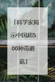 科学家揭示中国超500种毒蘑菇