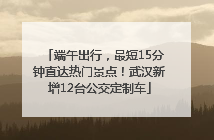 端午出行，最短15分钟直达热门景点！武汉新增12台公交定制车