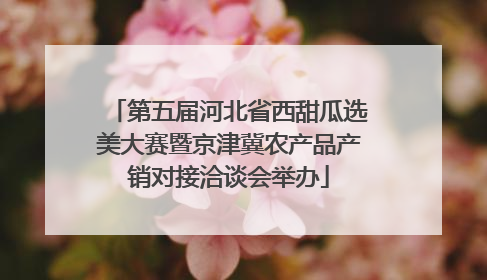 第五届河北省西甜瓜选美大赛暨京津冀农产品产销对接洽谈会举办