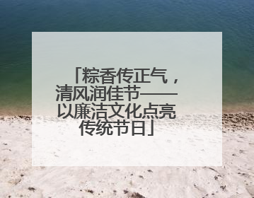 粽香传正气，清风润佳节——以廉洁文化点亮传统节日