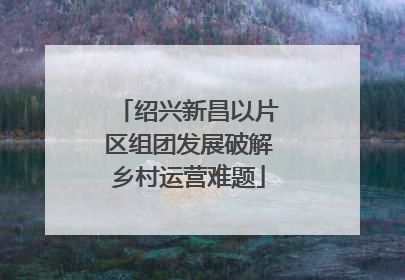 绍兴新昌以片区组团发展破解乡村运营难题