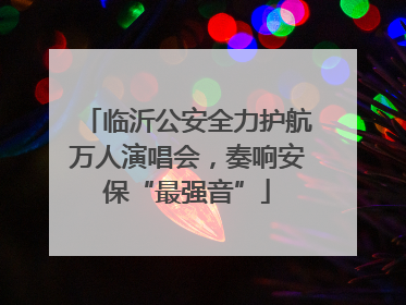 临沂公安全力护航万人演唱会，奏响安保“最强音”
