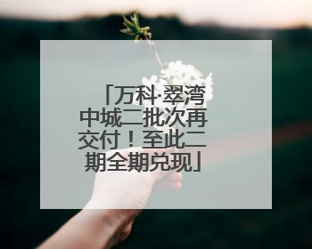 万科·翠湾中城二批次再交付！至此二期全期兑现