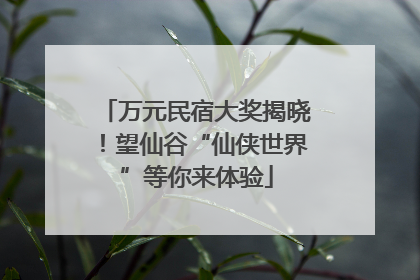 万元民宿大奖揭晓！望仙谷“仙侠世界”等你来体验