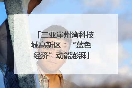 三亚崖州湾科技城高新区：“蓝色经济”动能澎湃