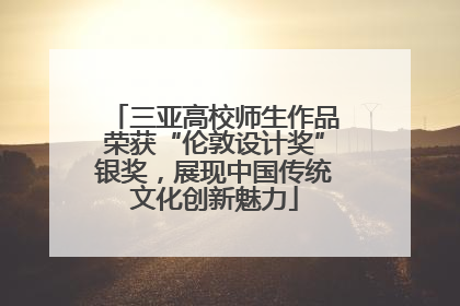 三亚高校师生作品荣获“伦敦设计奖”银奖，展现中国传统文化创新魅力