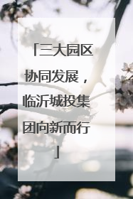 三大园区协同发展，临沂城投集团向新而行