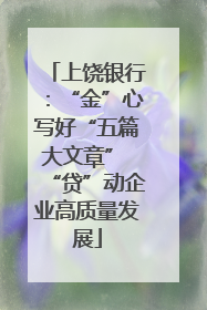 上饶银行：“金”心写好“五篇大文章” “贷”动企业高质量发展