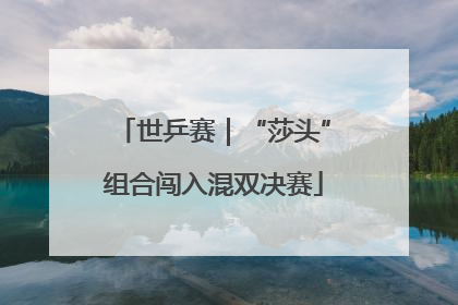 世乒赛｜“莎头”组合闯入混双决赛