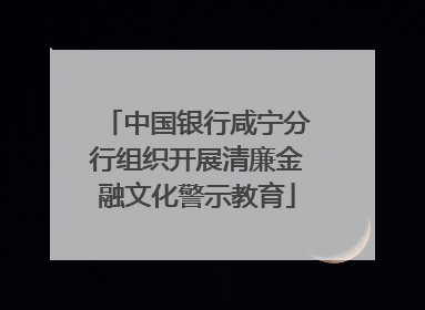 中国银行咸宁分行组织开展清廉金融文化警示教育