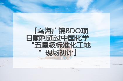 乌海广锦BDO项目顺利通过中国化学“五星级标准化工地”现场初评