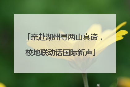 亲赴湖州寻两山真谛，校地联动话国际新声