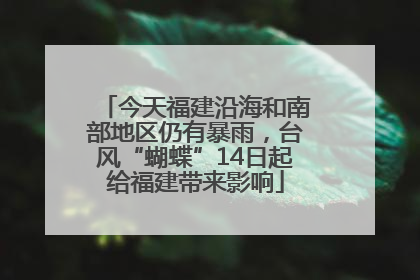 今天福建沿海和南部地区仍有暴雨，台风“蝴蝶”14日起给福建带来影响