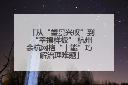 从“望景兴叹”到“幸福样板” 杭州余杭网格“十能”巧解治理难题