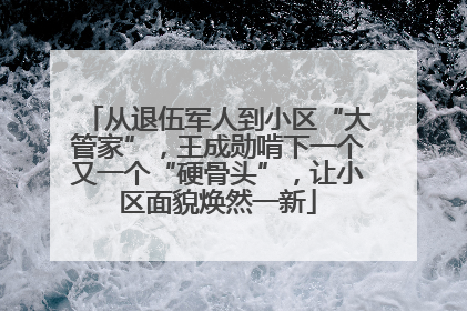 从退伍军人到小区“大管家”，王成勋啃下一个又一个“硬骨头”，让小区面貌焕然一新