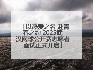 以热爱之名 赴青春之约 2025武汉网球公开赛志愿者面试正式开启
