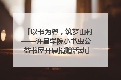 以书为翼，筑梦山村——许昌学院小书虫公益书屋开展捐赠活动