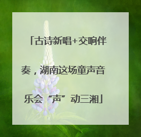 古诗新唱+交响伴奏，湖南这场童声音乐会“声”动三湘