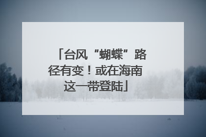 台风“蝴蝶”路径有变！或在海南这一带登陆