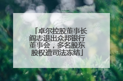 卓尔控股董事长阎志退出众邦银行董事会，多名股东股权遭司法冻结
