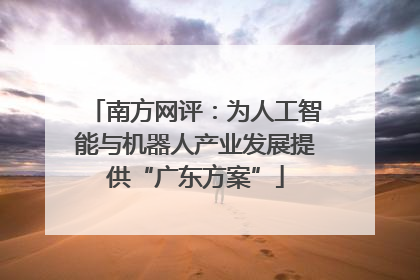 南方网评：为人工智能与机器人产业发展提供“广东方案”