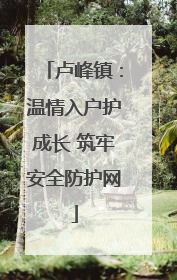 卢峰镇：温情入户护成长 筑牢安全防护网